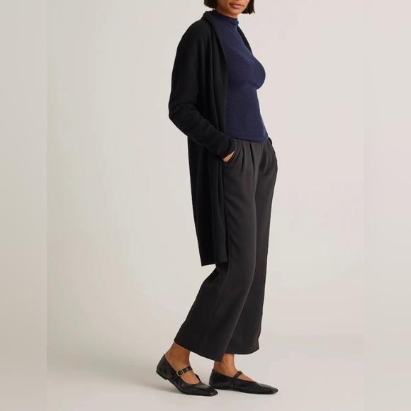 QUINCE Mongolian Cashmere Duster Open Cardigan Sweater Black Sz M, NWT! - Picture 3 of 6